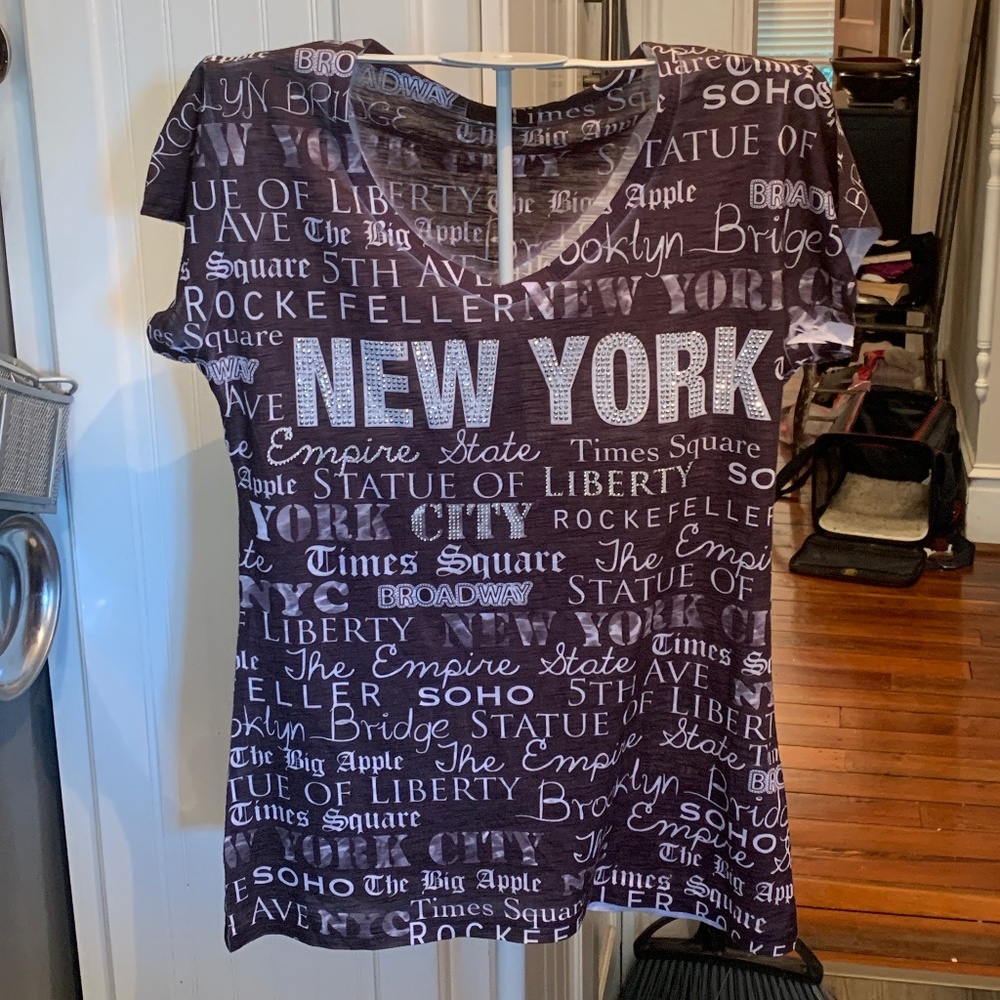SweetGiselle sparkly studded New York top. Never worn‎